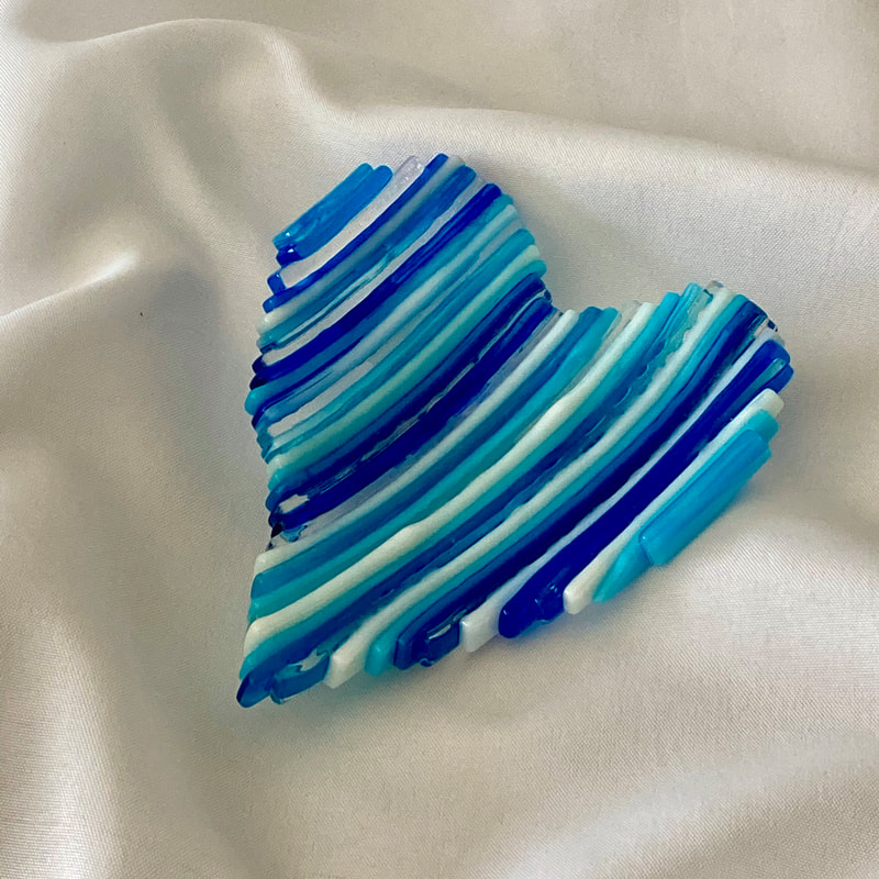 fused glass heart bowl